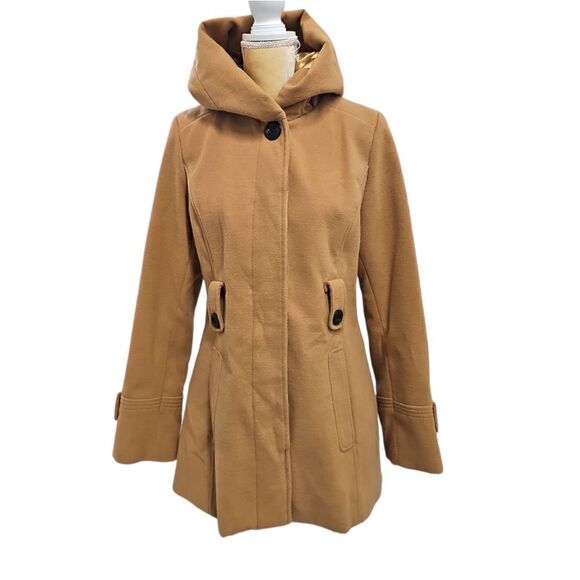 George Jackets & Blazers - George Camel Tan Hooded Jacket, Size Medium